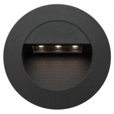 Φωτιστικό Χωνευτό Στρογγυλό LED 2W 230V 3000K Θερμό Φως Αλουμινίου Μαύρο IP65 96GRFLED016